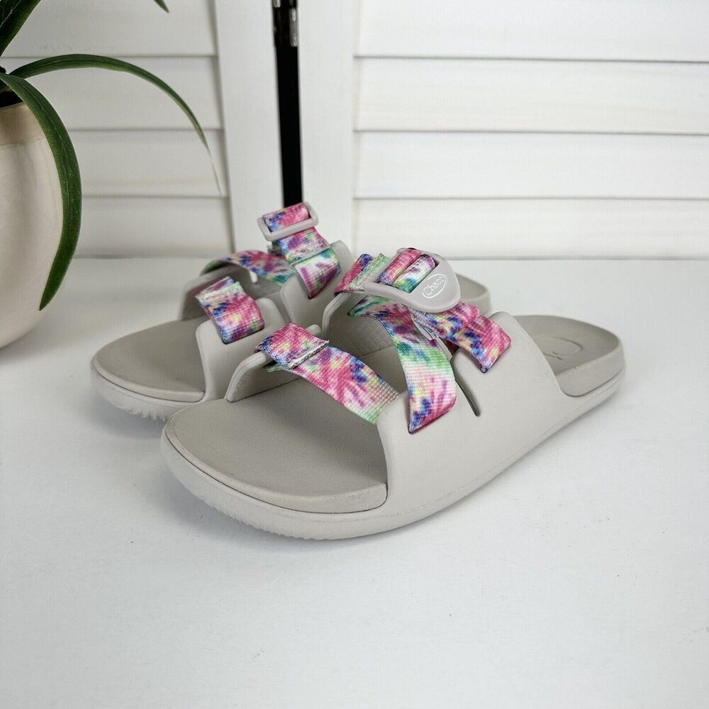 Chaco Chillos Slide Sandals Tie Dye Arch‎ Support Girls Big Kid Size 3 Shoes
